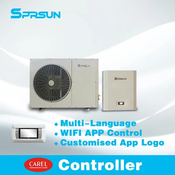 Pompa di calore Sprsun sorgente d'aria 9.6KW EVI Pompa di riscaldamento aria-acqua Inverter con controller CAREL e funzione Wifi