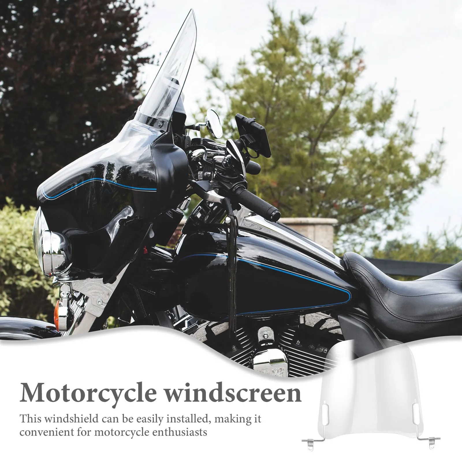 

Electric Scooter Windshield 2 2mm Thick Small Size Motorcycle Windscreen Universal PC Material Front Protector Enhanced Edge