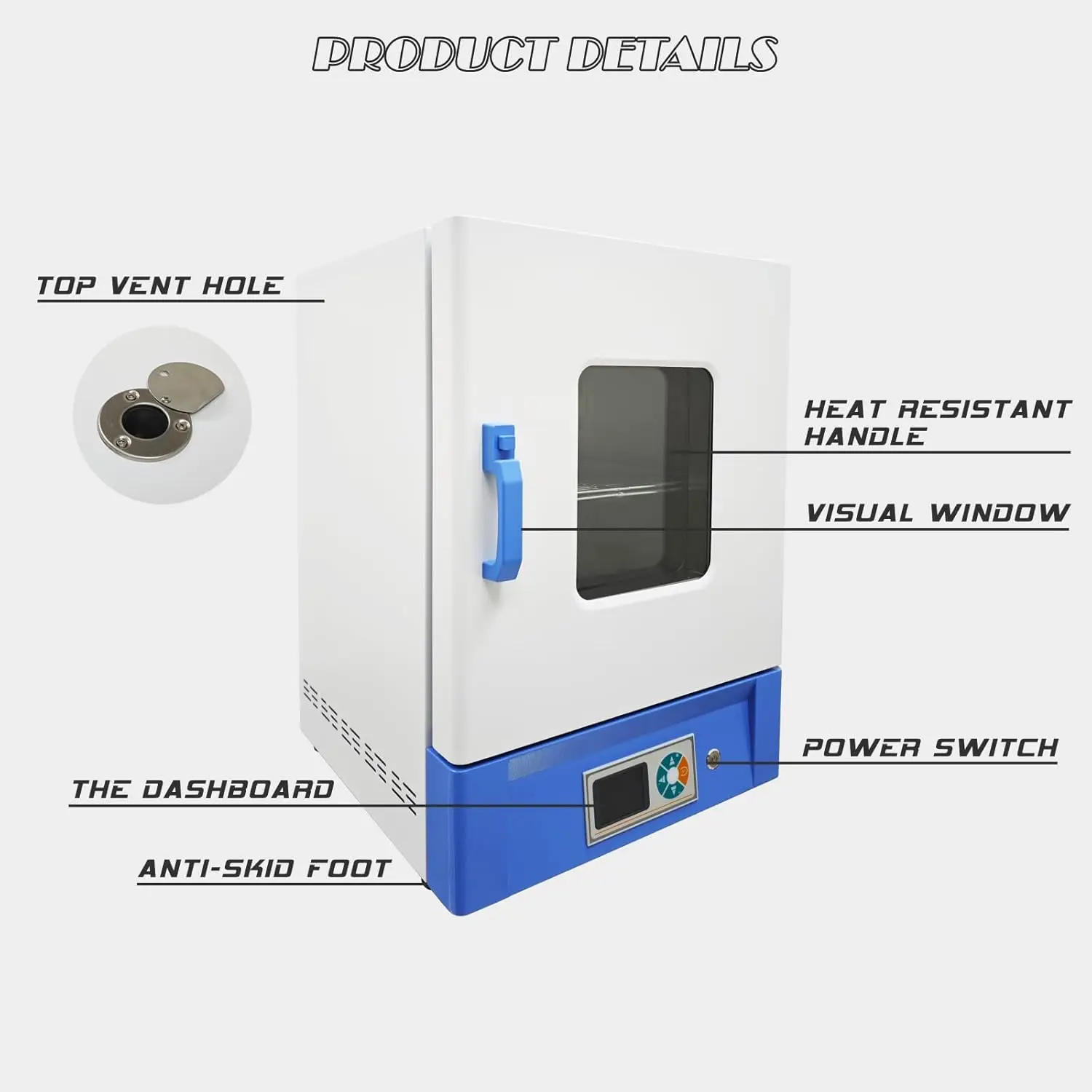 40L Lab Constant Temperature Incubator, Temperature Control 5-65℃, Lab Electrothermal Incubator Chamber for Seed Culture, 110V