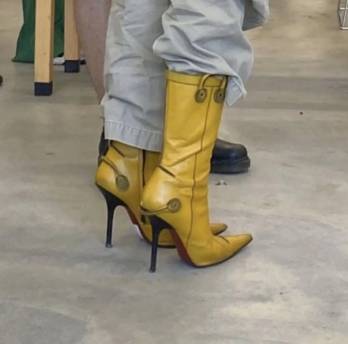 Women's sexy yellow stilettos leather Handbags boots sexy pointy toe zipper luxury designer high heels booties party dress