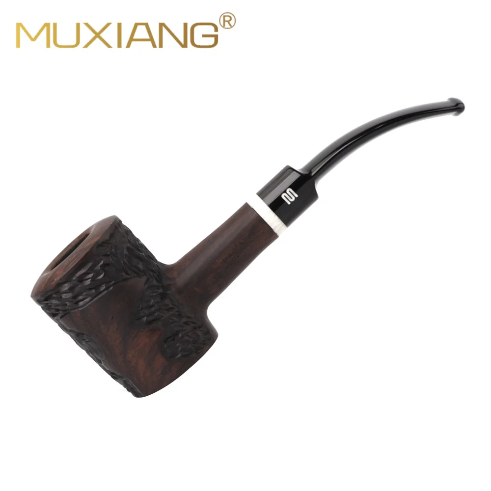 

Деревянная трубка из эбенового дерева в форме молотка с изогнутой ручкой, декоративное кольцо под имитацию слоновой кости, использует фильтрующий картридж 9 мм