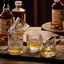 1PC Whiskey Glass Cup Old Fashioned Rocks Glasses Tumblers Glassware for Cocktail Scotch Bourbon Gin Voldka Brandy Drinking Cup