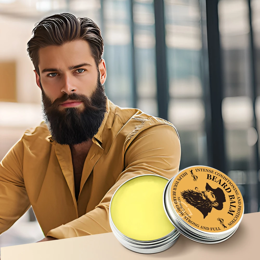 Original Lanthome Beard Balm Conditioner Oil 60g for Growth Grooming Care Organic Moustache Treatment Moustache Wax For Men Hair