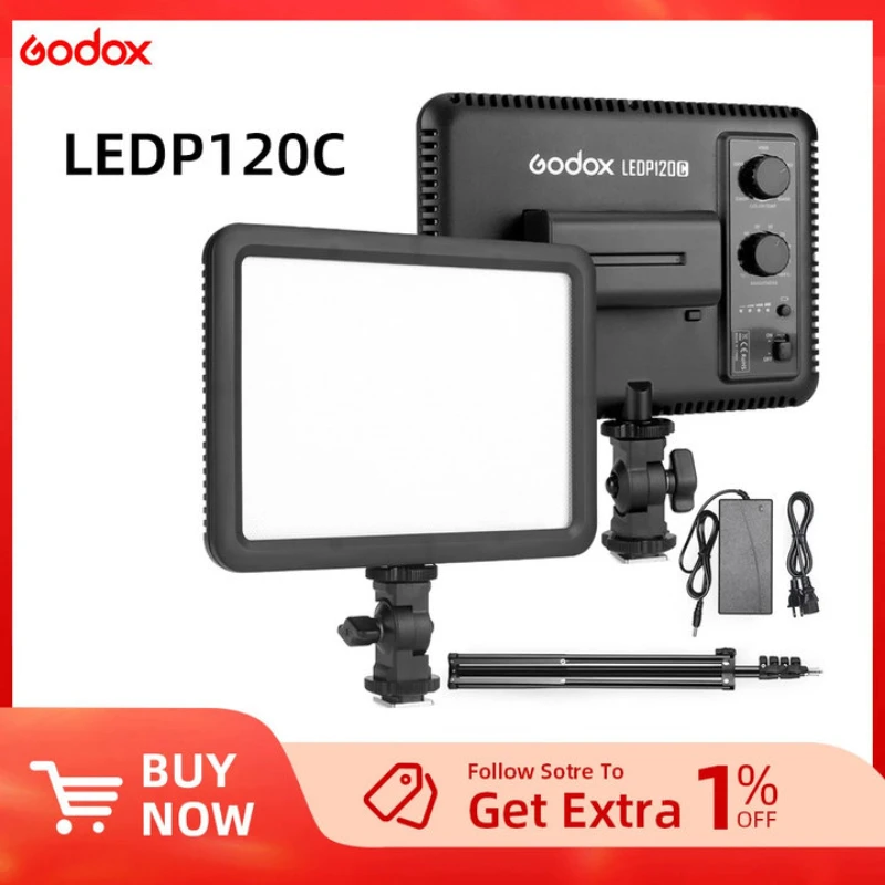 Godox ультра тонкий LEDP120C LED120C 3300K ~ 5600K студийная видео непрерывная фотолампа для камеры DV видеокамера с бесплатным адаптером питания