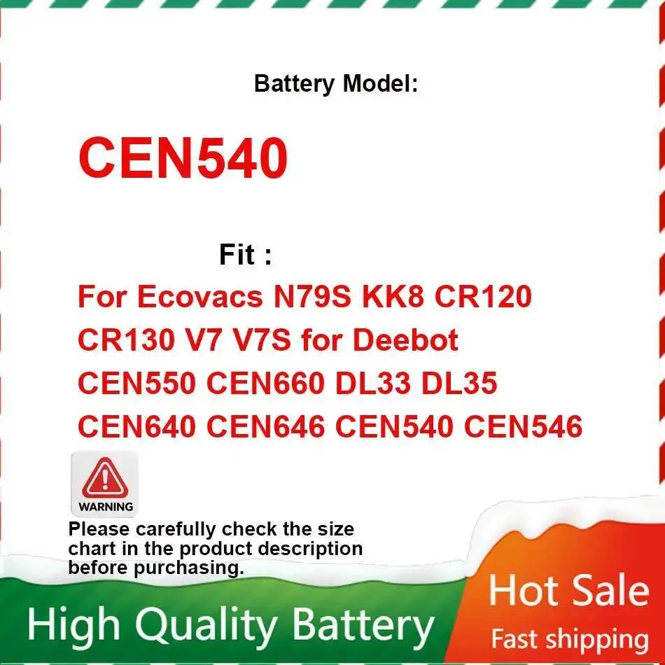 

Аккумулятор 2600 мАч для Ecovacs N79S KK8 CR120 CR130 V7 V7S Deebot CEN550 CEN660 DL33 DL35 CEN640 CEN646 CEN540 CEN546