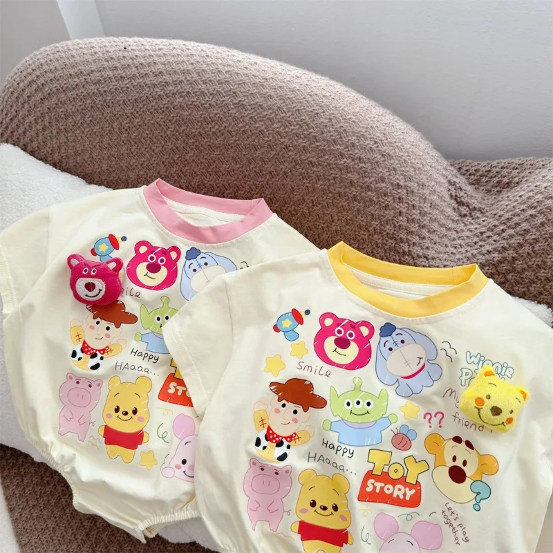 Nuova estate 0-2 anni Baby Boy Girl Cartoon Near body Cotton Clothes Crawling Suit Set Photo Suit K5233