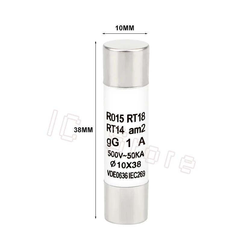 100PCS RO15 RO16 Ceramic Fuse 500V RT14 RT18 RT19 1A 2A 3A 4A 5A 6A 8A 10A 16A 20A 25A 32A 40A 63A R015 R016 14x51mm 10x38mm