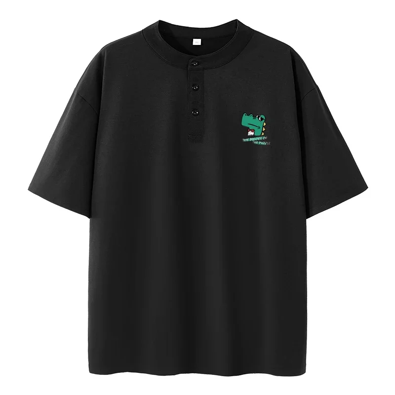 Henley Shirt Men Plus Size T-shirt 6XL 7XL 110-175kg Henley Neck Short Sleeve Polo Shirt Loose Oversized Big Size Men Clothing