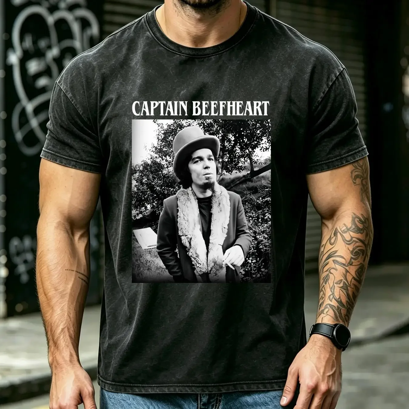 washed T Shirt Captain Beefheart Fast And Bulbous Music long or short sleeves vintage Washed Soft Comfortable fashion homme