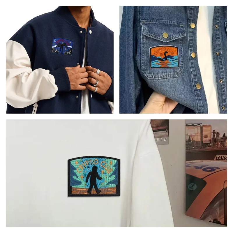 مجموعة مكونة من 3 قطع من رقع التطريز المخلوقات الغامضة، رقع لمحبي المخلوقات الغامضة والثقافة الشعبية، تتميز بقع تتميز بحشية Bigfoot و Batman وLuch Ness، يمكن كيها/مخيطة، مناسبة للسترات والحقائب والقبعات #3