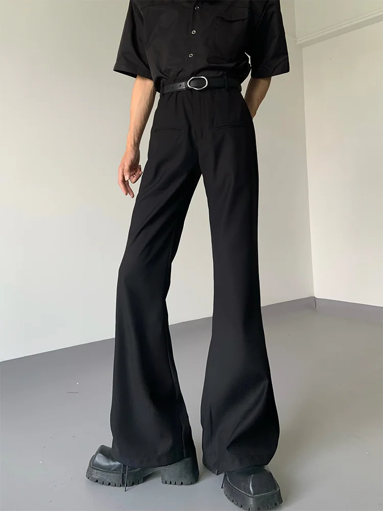 

Men's High Waist Wide Leg Suit Pants Draped Micro Flared Clean Fit Long Trousers Casual Summer Youth Korean Sle Color