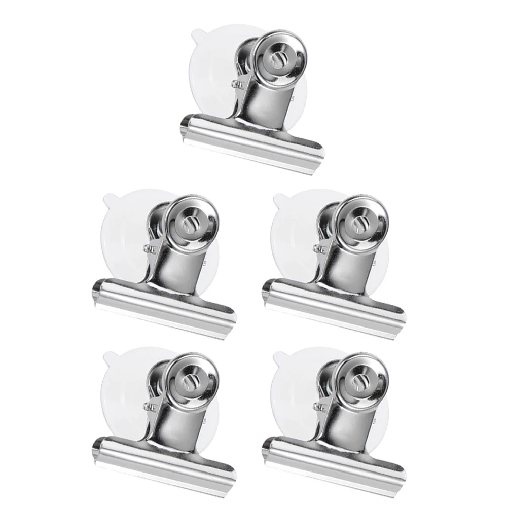 Clips de ventosa de alta resistencia, Clip de Metal inoxidable para el hogar, cocina, ventana, almacenamiento y decoración, Clips de ventosa, 5 uds.