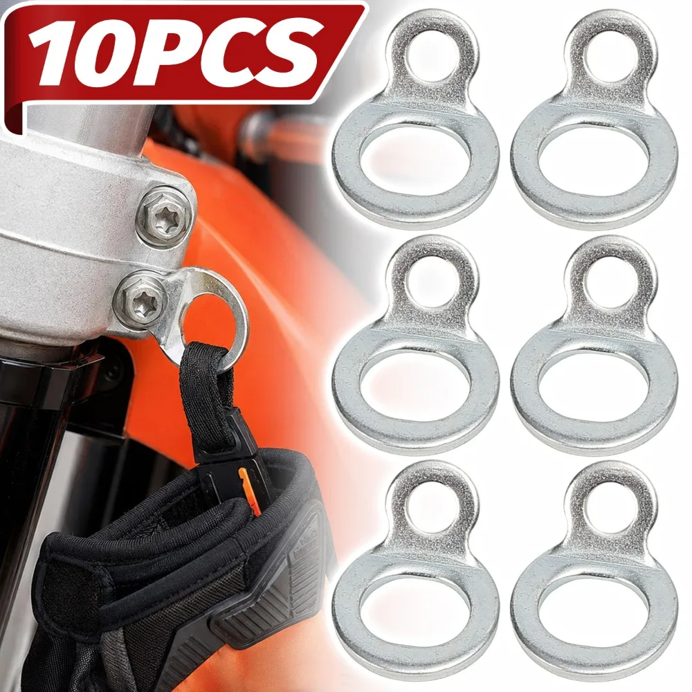 Motorcycle Tie Down Anchor 8 Figure Double Loop Cargo Strap Ring Heavy Duty Galvanized Iron Luggage Net Hook for Scooter E-Bikes