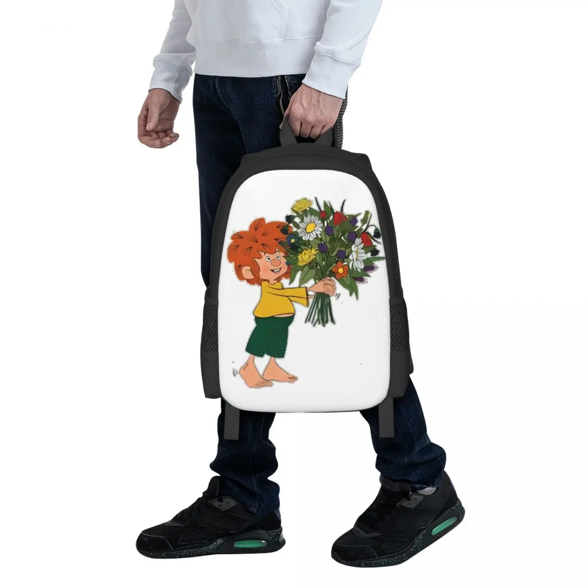 

Рюкзак Pumuckl Halt Blumen для студентов, школьный рюкзак, походный рюкзак для путешествий, модная сумка для книг, сумка через плечо для мужчин и женщин