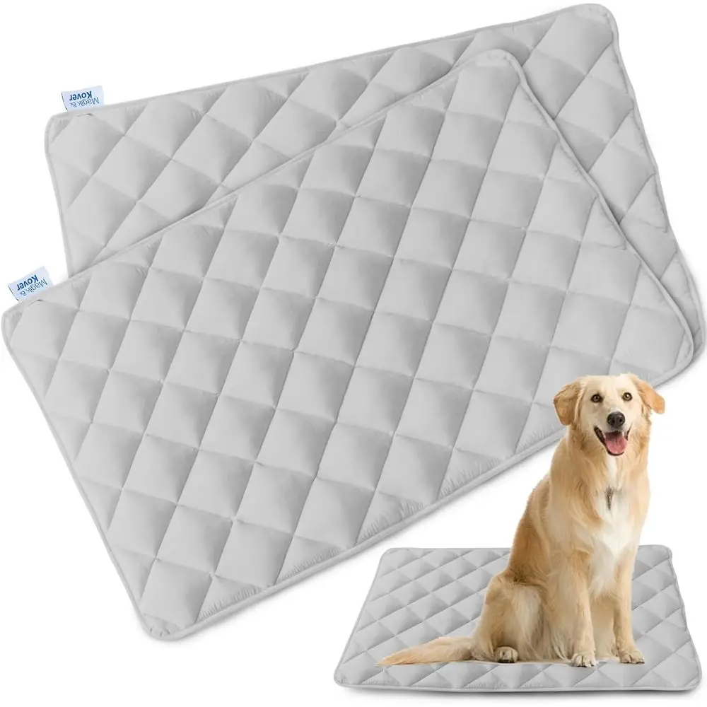

Dog Crate Pad 2 Pack (42" x 28"), Soft Dog Crate Mat with Anti-Slip Bottom, Machine Washable Kennel Pad, Fits 42 Inch, Grey