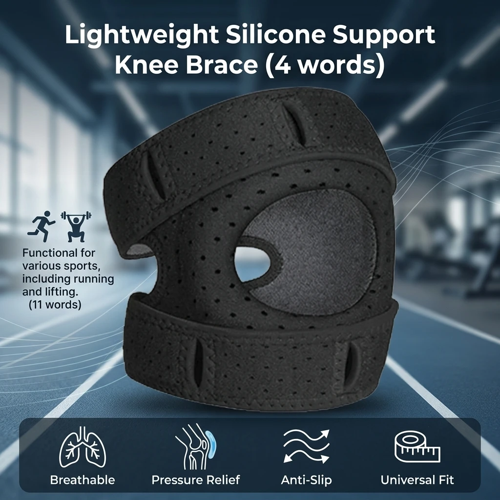 

Breathable Knee Brace With Silicone Patellar Pad Lightweight Anti Slip Support Sleeve For Running Workout Training Men Women
