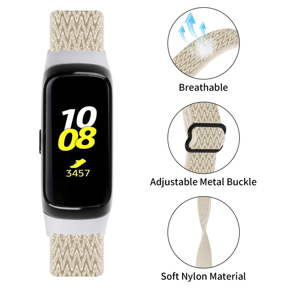 Nowy elastyczny nylonowy pasek z warkoczem do zegarka Samsung Galaxy Fit R370 Bransoletka sportowa Pętla na nadgarstek do Samsung Fit R370