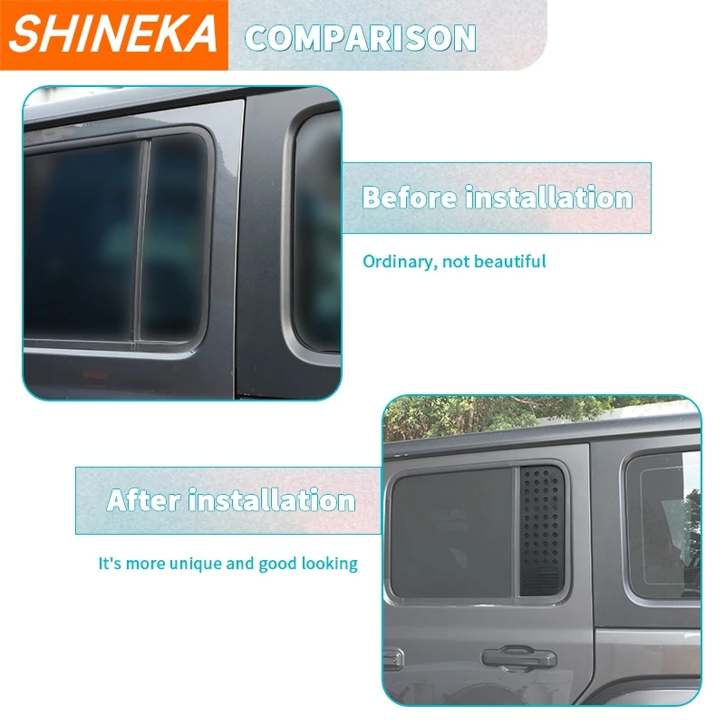 Car Rear Window Glass Panel Decoration Cover for Jeep Wrangler JL 2018 Up For Jeep Gladiator JT 2018 Up 4-Door Accessories