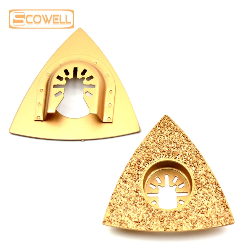 Oscillating Tool Scraper Stainless steel Scrapping Blade and Carbide Grits Tile Grout Grinding Blade for Multimaster Tools