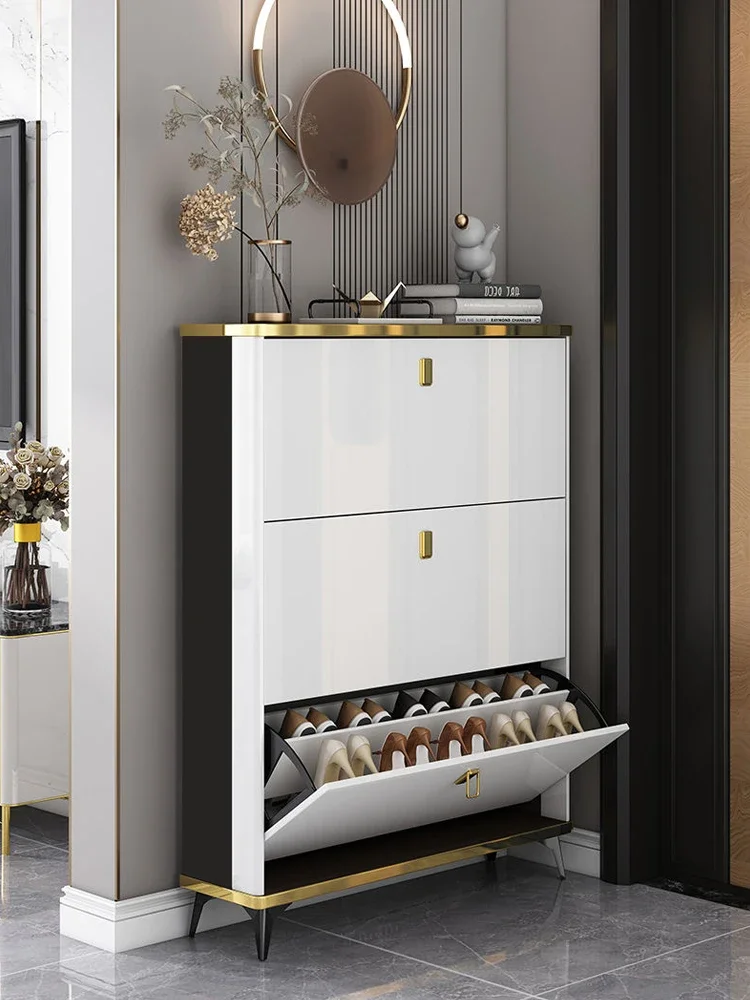 Light luxury ultra-thin shoe cabinet, home door, Italian high-end en