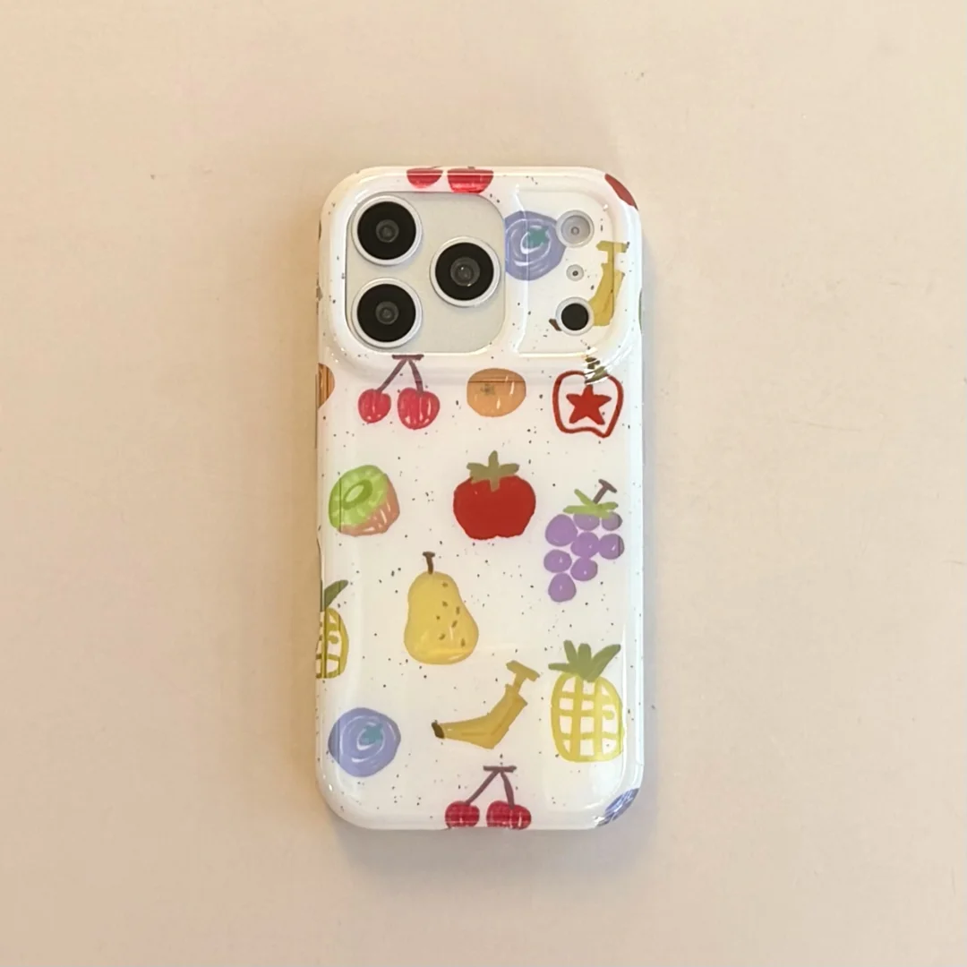 

Summer Fruit Creative Watercolor Pen Graffiti Phone Case For IPhone 17 16 15 14 13 Pro Max 14 Plus Soft Back Cover