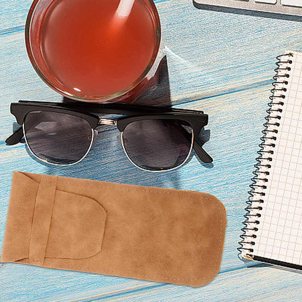 

2pcs Glasses Storage Pouch Sturdy Pu Travel Case For Sunglasses Reading Eyeglasses Protective Cover Fashionable Design Portable
