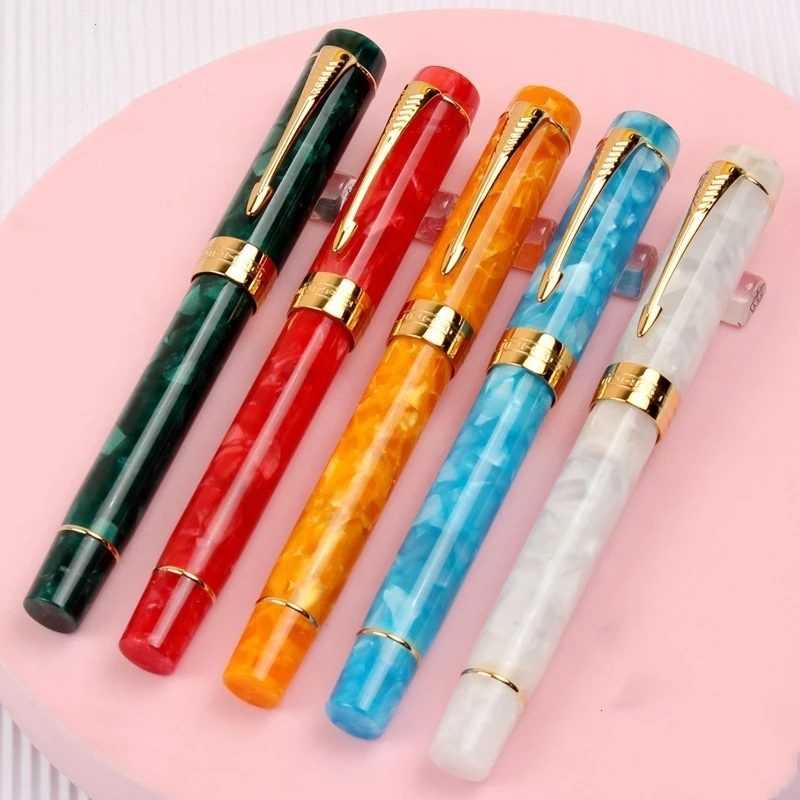 JINHAO Century 100 Arrow Clip Fountain Pen Special Full Colour Acrylic Resin Barrel Design Office School Writing Ink Pens