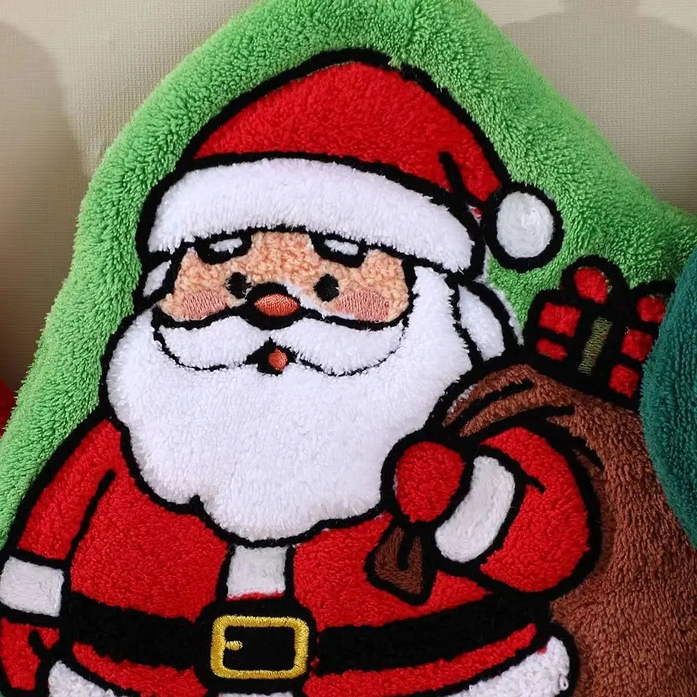 Coral Velvet Christmas Hand Towel Soft Touch Hanging Loop Hanging Hand Towel Thick Absorbent Christmas Print Coral Velvet Towel