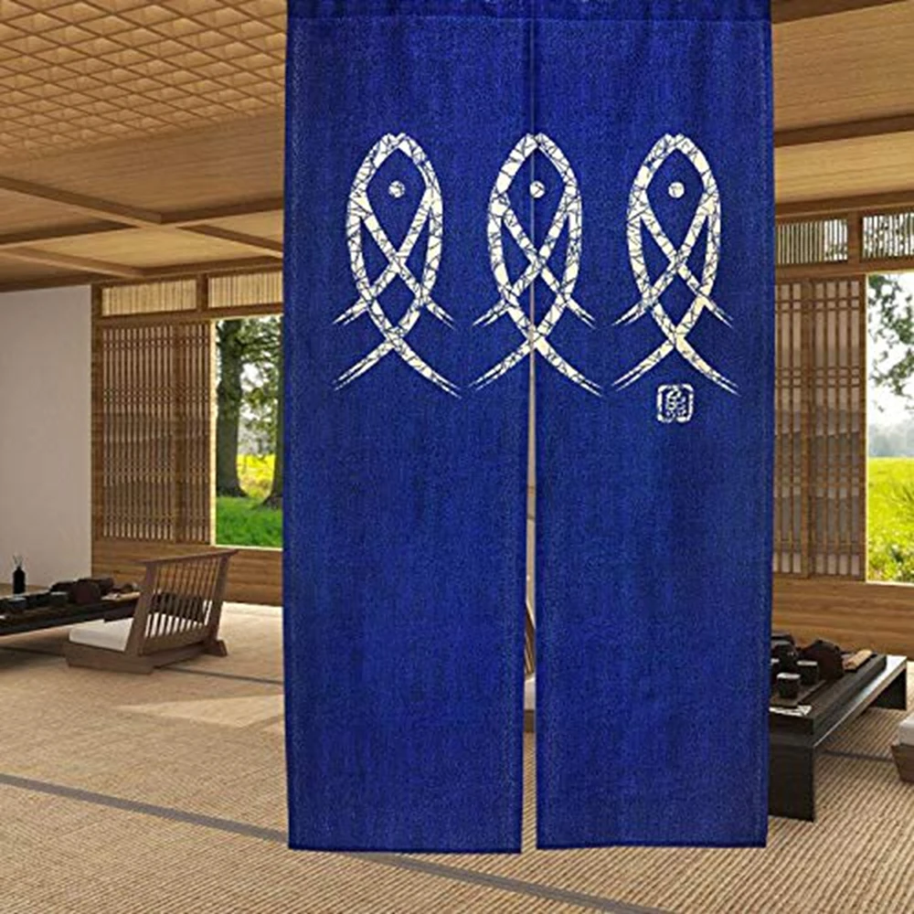 

Ancient Character Fish Japanese Noren Doorway Curtain Home Decoration Bedroom Sushi Ramen Restaurant Kitchen Entrance Curtain