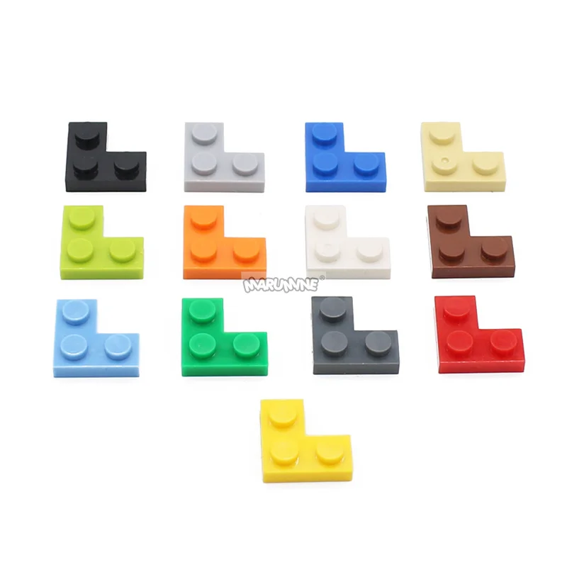 MARUMINE 50PCS DIY MOC Blocks 2x2 Corner Plate Bulk Building Brick Parts Piece Accessories Compatible with 2420 for Construction