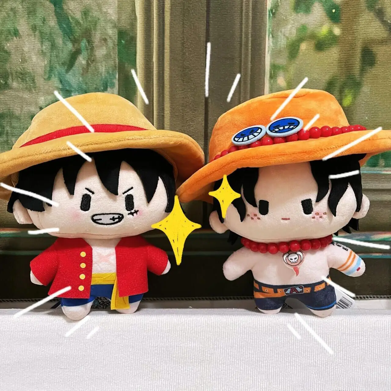 15cm One Piece Luffy Kawaii Anime Figure Plush Dolls Ace Zoro Q Version Plush Stuffed Toys Christmas Gifts Toy for Kids