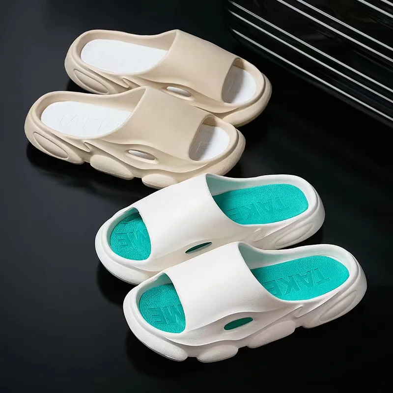 Men Thick Platform Cloud Slippers Summer Beach EVA Soft Sole Slide Sandals Casula Men Ladies Indoor Bathroom Anti-Slip Shoes