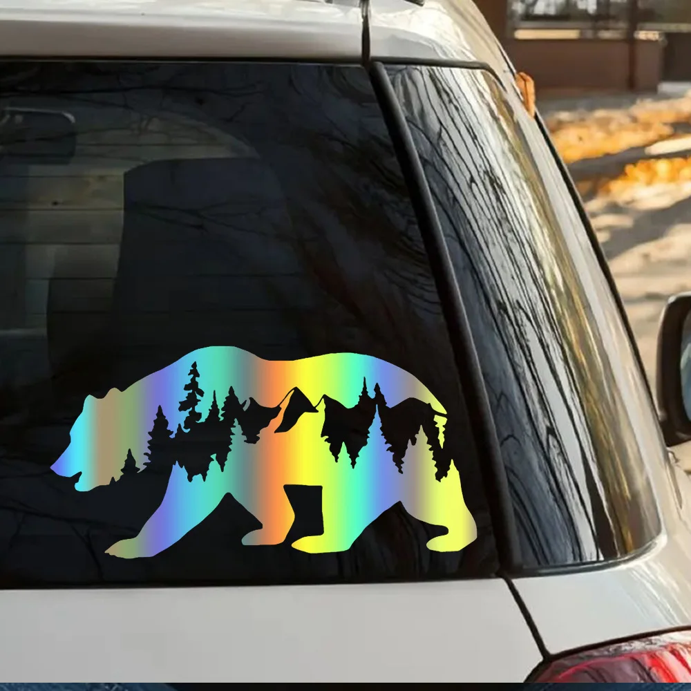 

Наклейка на авто "Медведь с горами", Bear Waterproof Car Sticker Decal for Bumper, Window, Laptop
