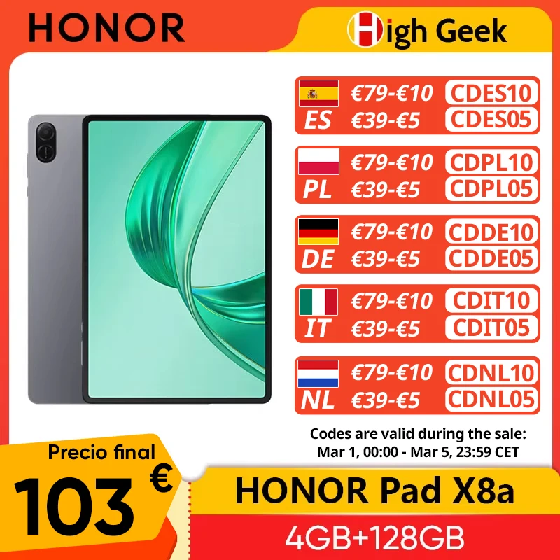 Globale Version HONOR Pad X8a 11 Zoll hohe Bildwiederholfrequenz Augekomfort 8300 mAh Akku Quad-Lautsprecher mit großer Ergiebigkeit Sprachverbesserung