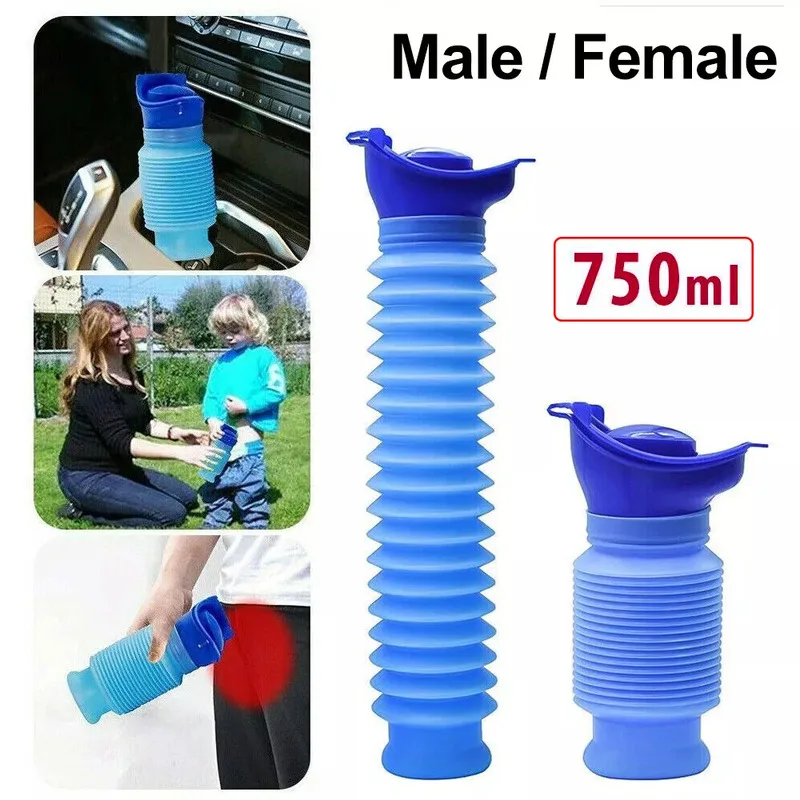 750ML Adult Portable Car Urinal Travel Emergency Urinal Portable Reusable Telescopic Urine Barrel for Outdoor