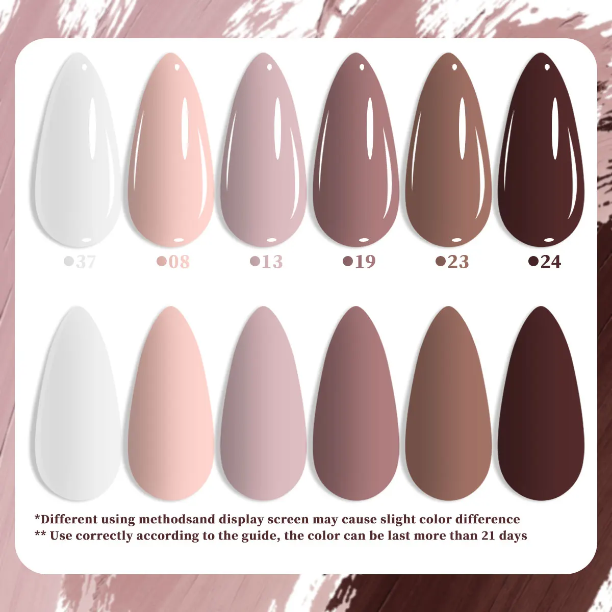 Voky 6ピースネイルポリッシュジェルセット - ソフトで優しいカラーパレット、サロンレベルのマニキュアとペディキュアに最適。