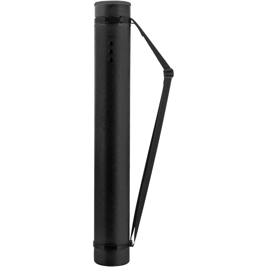 JJRING Tubo de póster negro 25 a 40 Tubo de soporte de almacenamiento de carteles extensible con correa de transporte para planos, rollos, mapas y arco
