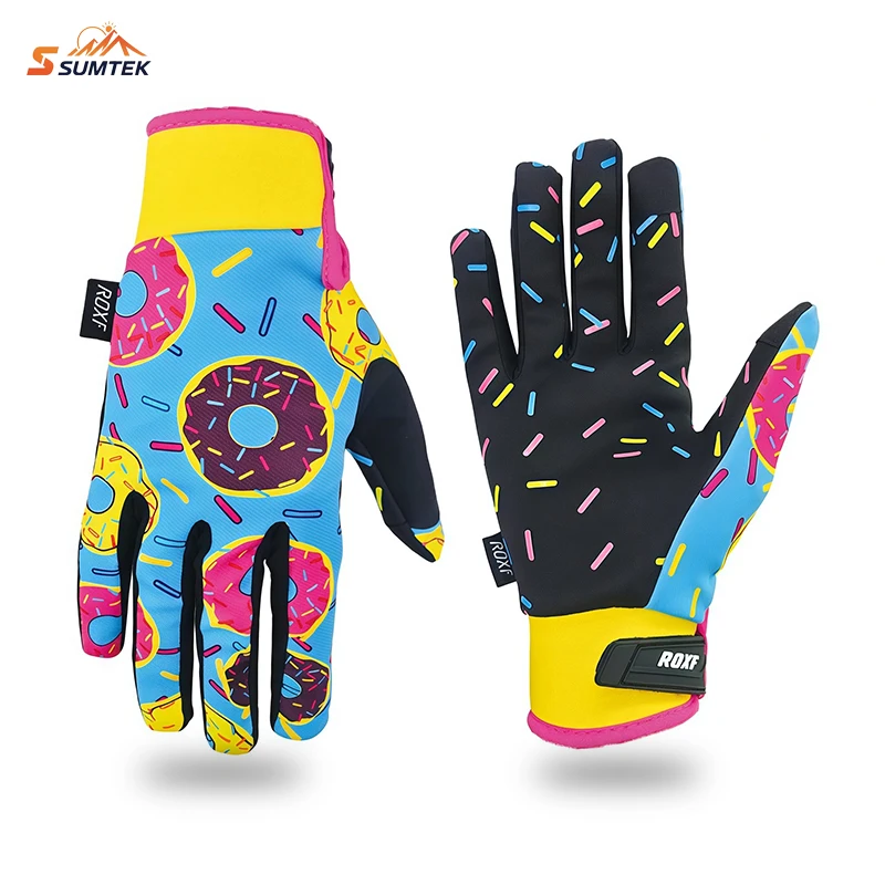 Donut Cycling Gloves Parent-Child Touchscreen Anti-Slip Full Finger Sports Gloves for MTB Motorcycle Off-Road Ride Skateboarding
