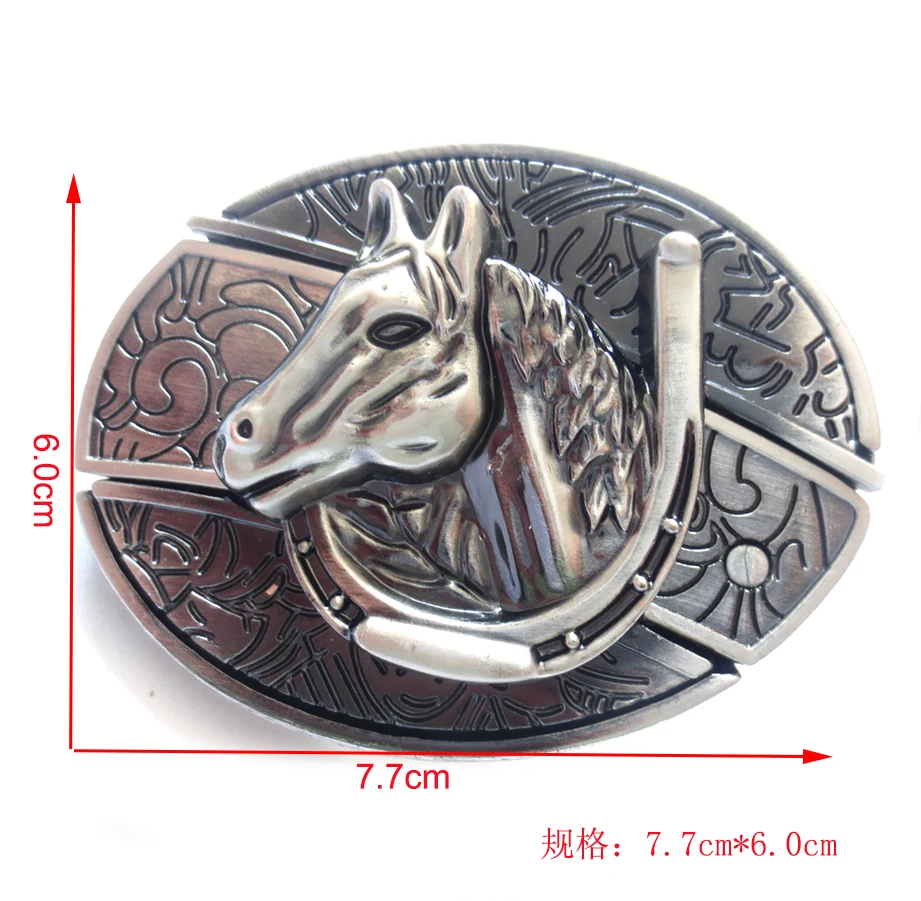 Fashion Classic Western horse head decor Men Knife Buckle