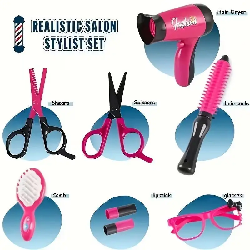 17 個女の子ビューティーサロンセットメイクアップキット子供のためのふり遊びおもちゃコスプレパーティーゲーム Juguetes 誕生日ギフト