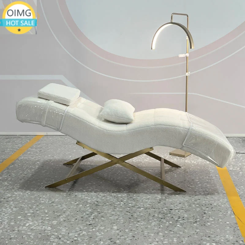 Arc Shape Luxury Eyelash Extension Bed Salon Chair for Beauty Eyelash Massage Bed