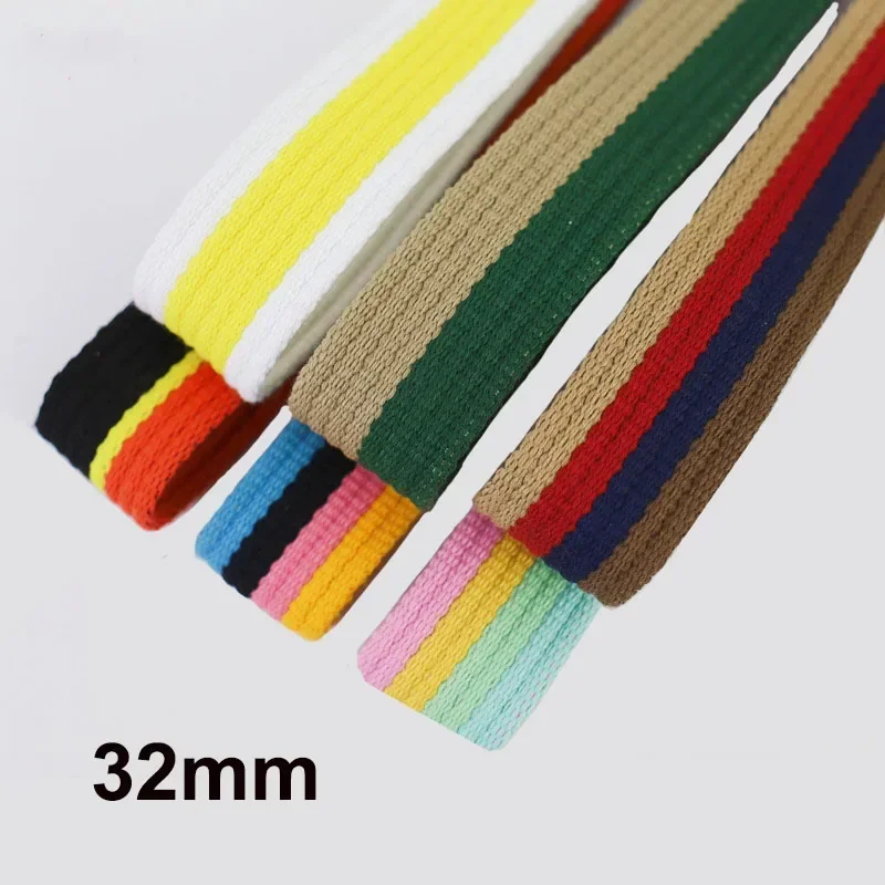 

50 Yards 2mm Thickness Heavy Webbing 32mm Polyester Cotton Colorful Belt Backpack Bag Strap DIY Craft 16 Colors