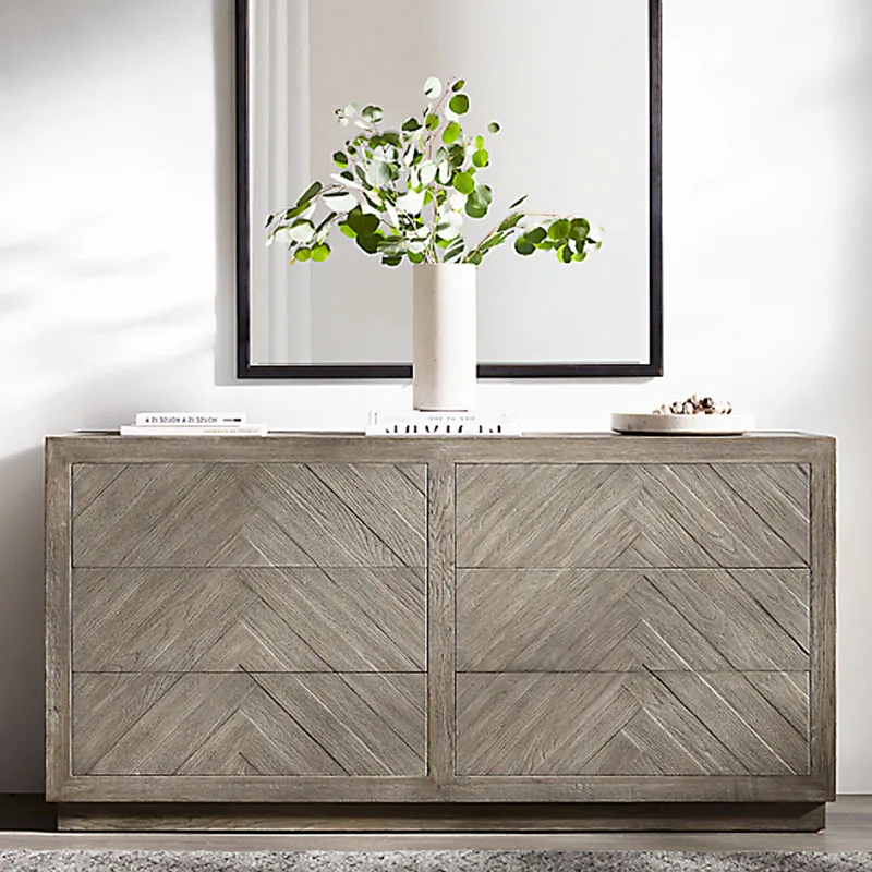 

For Good Quality 6 Drawers Living Room Furniture Wood Natural Sideboard Modern Luxury Cabinets Wooden Sideboard