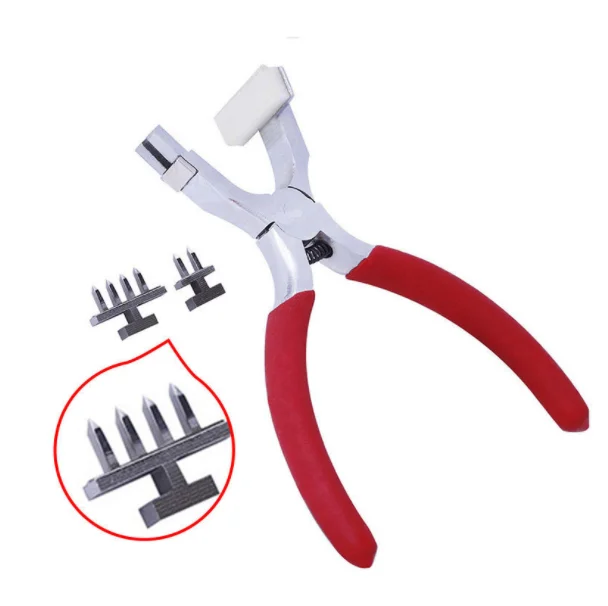 Leather Craft Hole Punch Tools  4mm Spacing 2/4 Teeth Hand Held Silent Pliers Diamond Sewing Stitching Chisel Pricking Iron