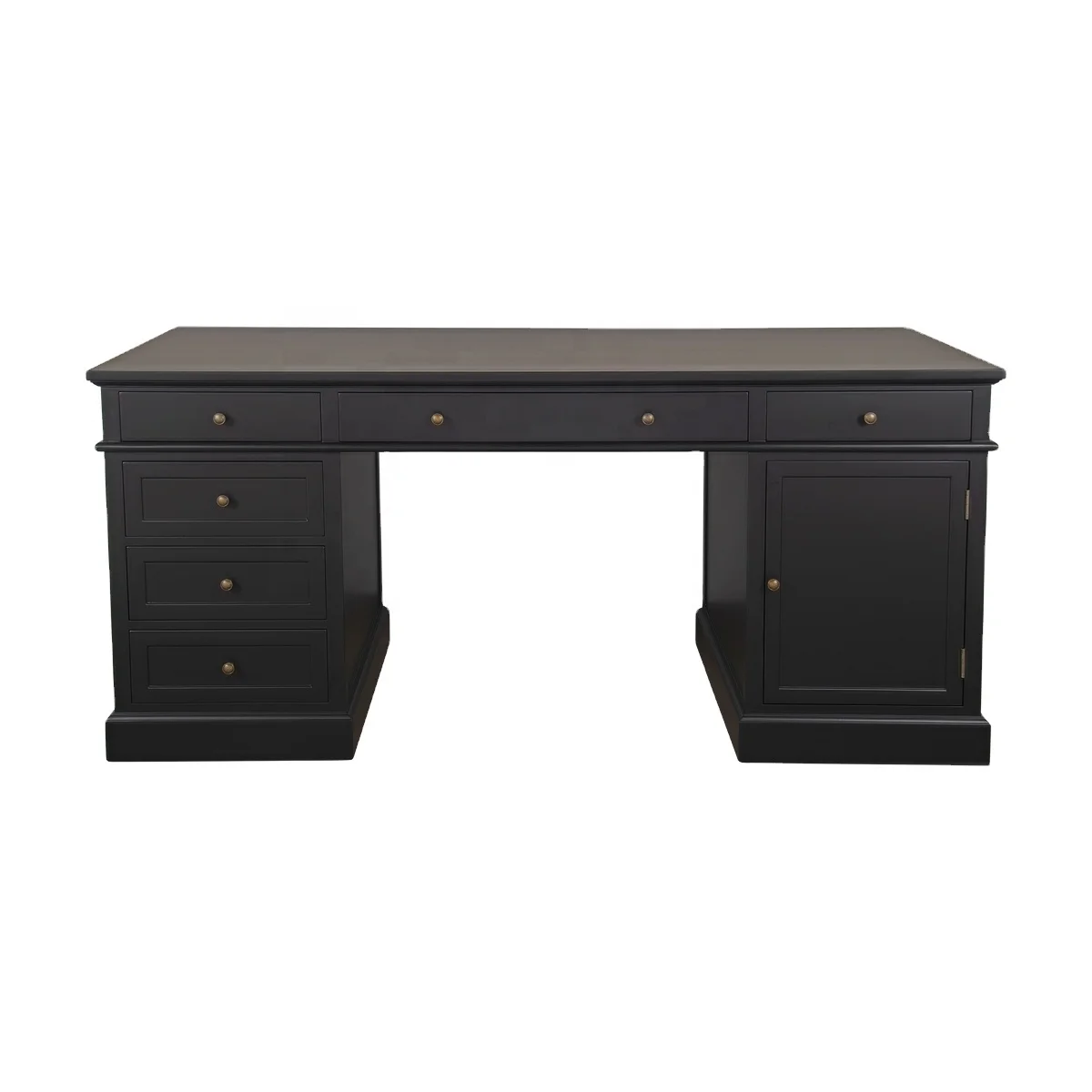 

High Quality Black Wooden Home Office Desk with Removable shelf and 3 drawers