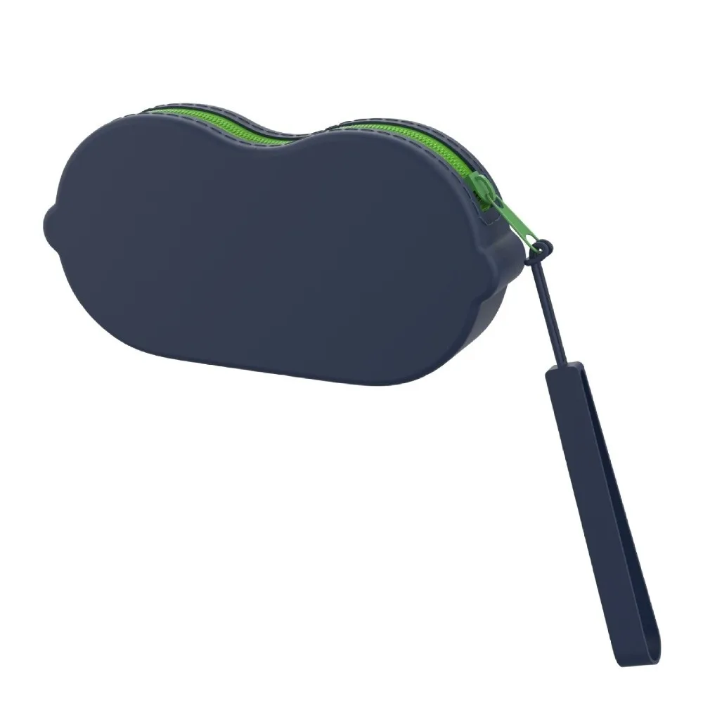 Solid Color Silicone Glasses Bag Shockproof Shell Zipper Closure Cosmetic Pouch Scratch Resistant Soft Texture Eyewear Organizer