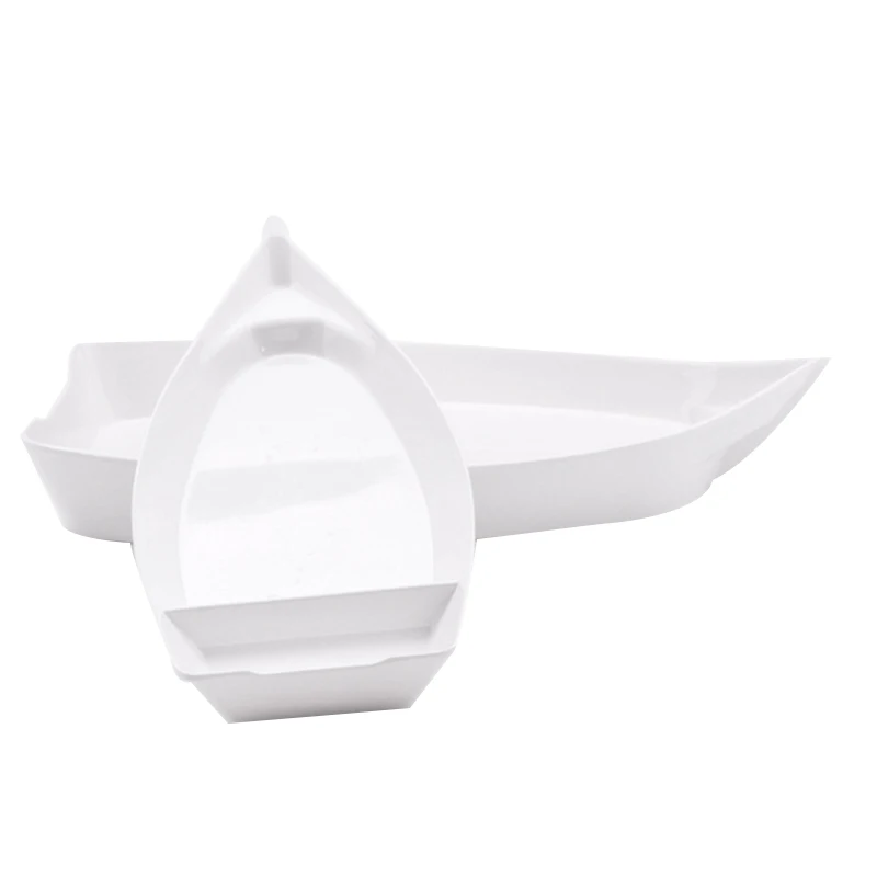 2Pcs Creative Boat Style Cuisine Dish Snack Dessert Sushi Sashimi Boat Tray Hotel Food Seafood Plate