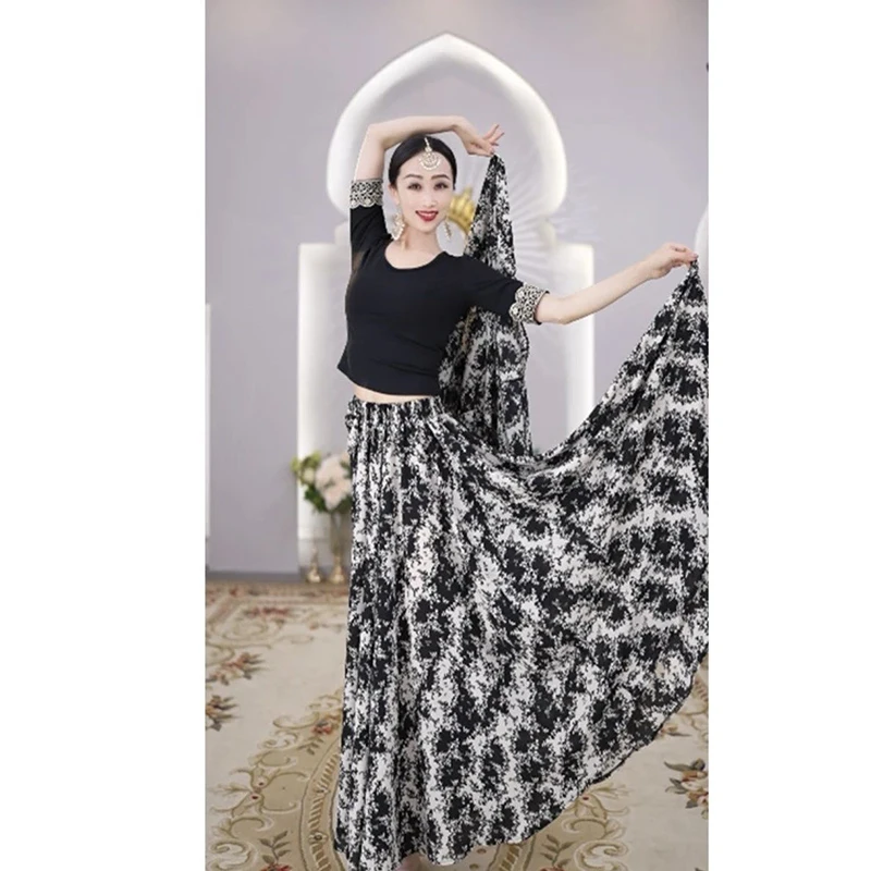 

2024 Ethnic Style Classical Belly Dance Performance Costumes For Women Big Swing Skirts Adult Indian Dance Stage Dress DQL9294