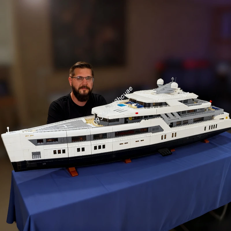 

47827PCS 1:38 Scale Behemoth Ultra Mega Yacht Model Boat DIY Kids Creative Assembly Education Toy Christmas Gift