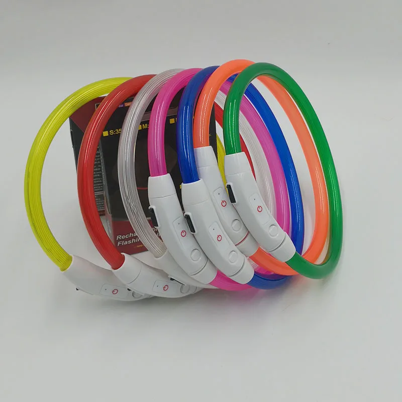 Led Light Dog Collar Detachable Glowing USB Charging Luminous Leash for Big Cat Collar Small Bright Labrador  Pets Dogs Products